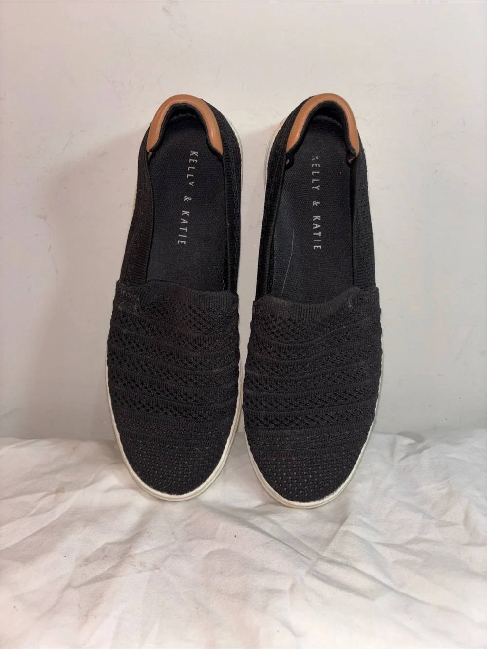 Kelly & Katie Men's Black Slip-On Knit Sneakers. 7/19